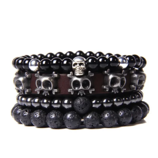Armband Set Black Skull