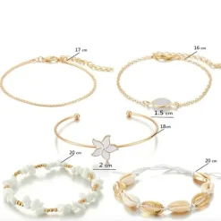 Armband Set Witte Bloem