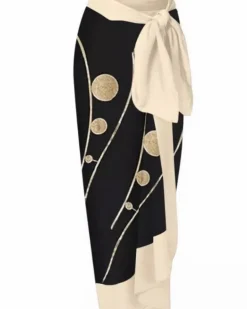 Badeanzug mit Pareo Golden Dots