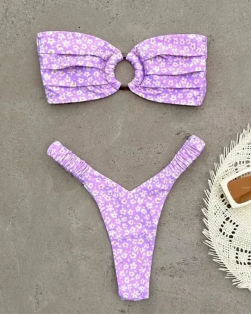 Bandeau Bikini Daisy Flowers