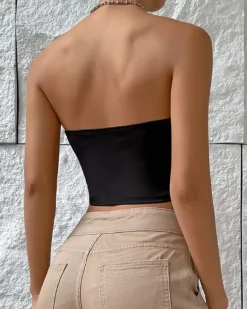 Bandeau Crop Top Glitzer Glitzer