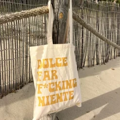 Bio-Stofftasche | Organic Tote Bag Natural | Dolce far f*cking niente