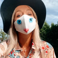 Blaue Maske Cat Eye