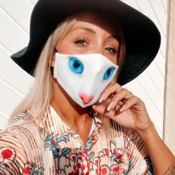 Blaue Maske Cat Eye