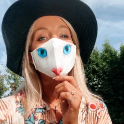 Blaue Maske Cat Eye