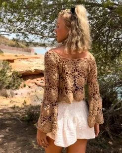 Blumen Häkel Crochet Shirt Fiorina