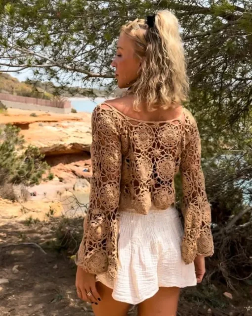 Blumen Häkel Crochet Shirt Fiorina
