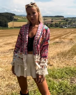 Boho Übergangsjacke Pink Flow
