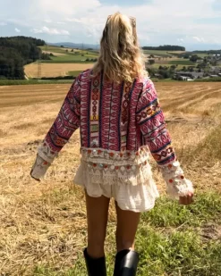 Boho Übergangsjacke Pink Flow