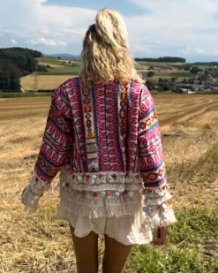 Boho Übergangsjacke Pink Flow