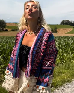 Boho Jacke Purple Leela