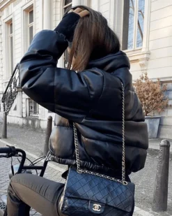 Bomber Kunstleder Jacke Damy