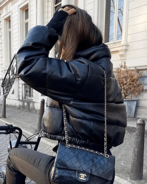 Bomber Kunstleder Jacke Damy