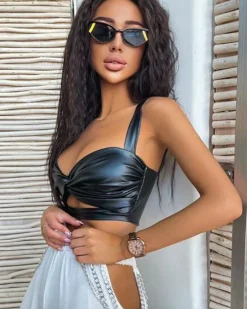 Bralette Crop Top Kunstleder Anna