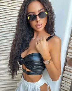 Bralette Crop Top Kunstleder Anna