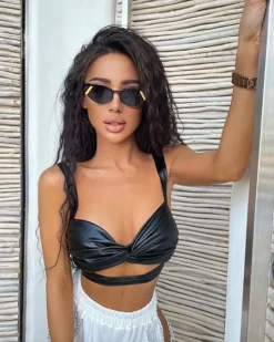 Bralette Crop Top Kunstleder Anna
