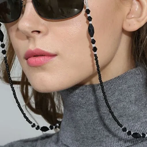 Brillenkette Black Crystals