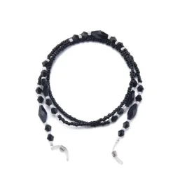 Brillenkette Black Crystals