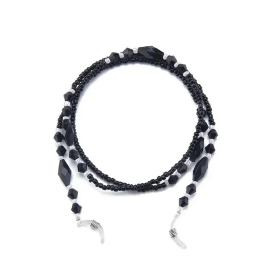 Brillenkette Black Crystals
