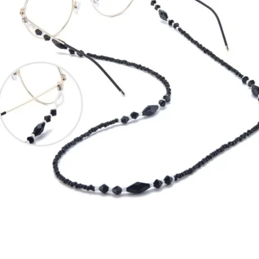 Brillenkette Black Crystals