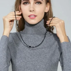 Brillenkette Black Crystals