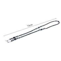 Brillenkette Black Crystals