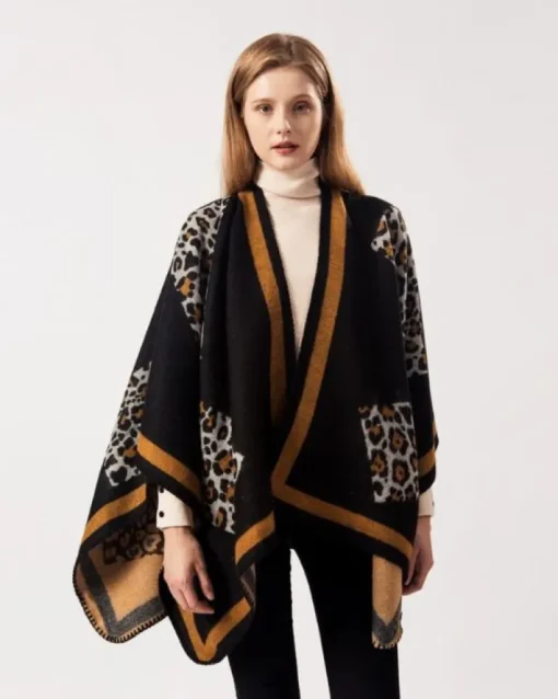 Cape Poncho Cozy Leopard