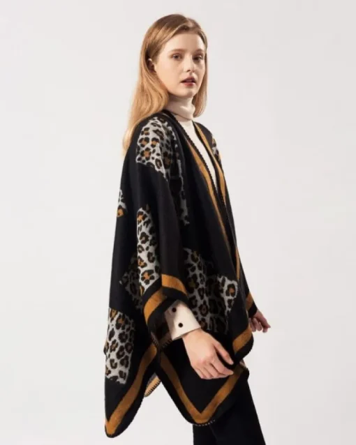 Cape Poncho Cozy Leopard