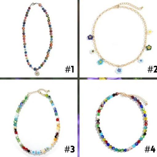 Choker Halskette Flores de Colores