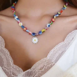 Choker Halskette Flores de Colores