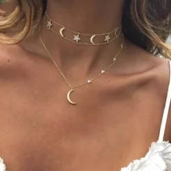 Choker Halskette Moon & Stars Lovers