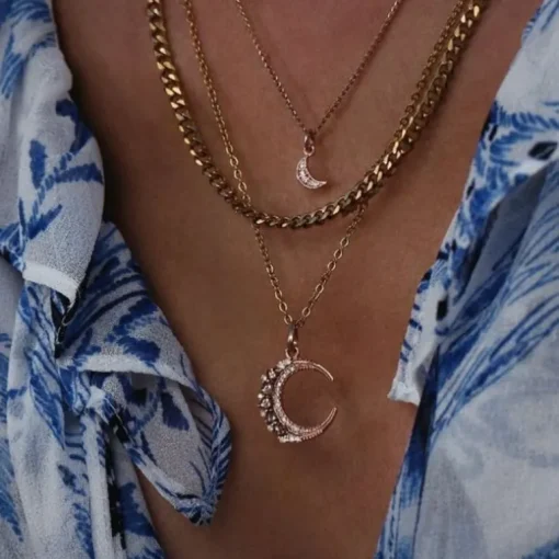 Choker Halsketten Double Moon