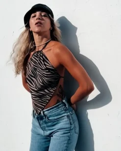 Crop Top Wild Zebra