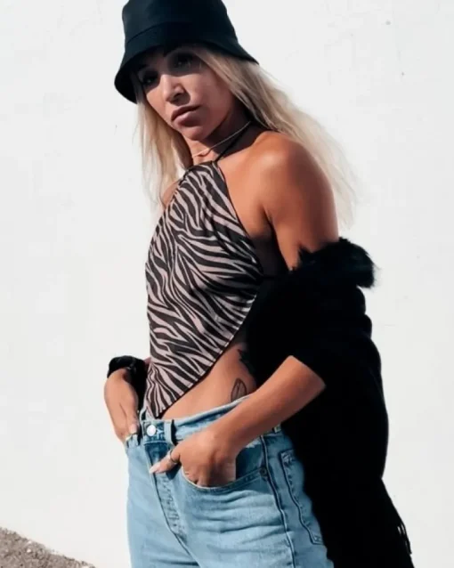 Crop Top Wild Zebra