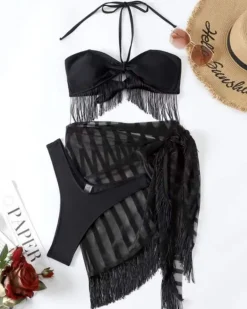 Dreiteiler Bikini Fransen Set Azzara