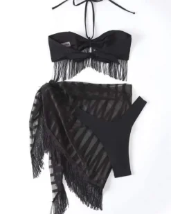 Dreiteiler Bikini Fransen Set Azzara