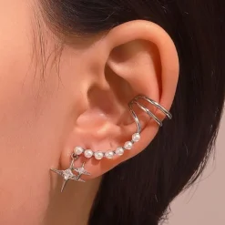 Ear Cuff Ohrring Pearl Star