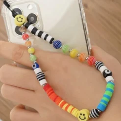 Farbige Smiley Handykette Capri