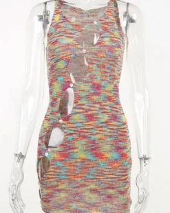 Farbiges Cut-Out Strickkleid Gwenny