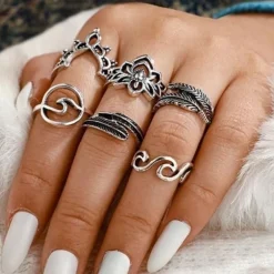 Fingerringe Lotus Wave
