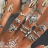 Fingerringe Set Elefant Feather