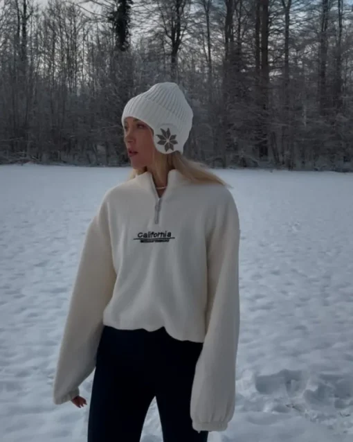 Fleece Pullover mit Kragen Caly