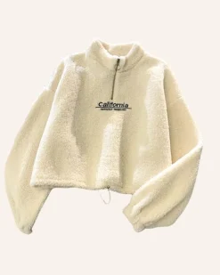 Fleece Pullover mit Kragen Caly