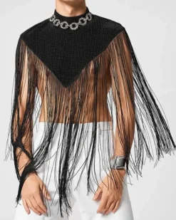 Fransen Neck Top Blaze