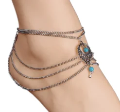 Fusskette Boho Türkis