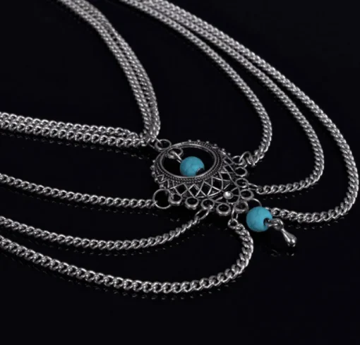 Fusskette Boho Türkis