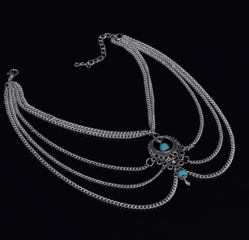 Fusskette Boho Türkis