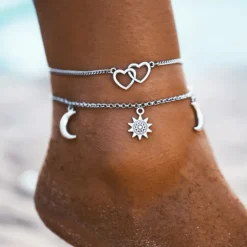 Fusskette Moon & Heart