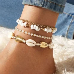 Fussketten Golden Seashell