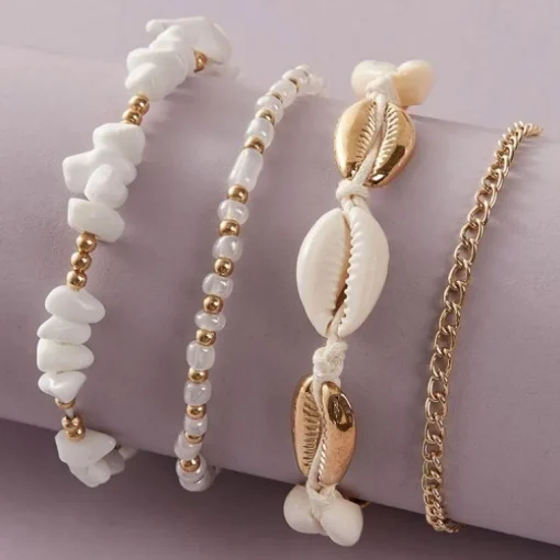 Fussketten Golden Seashell